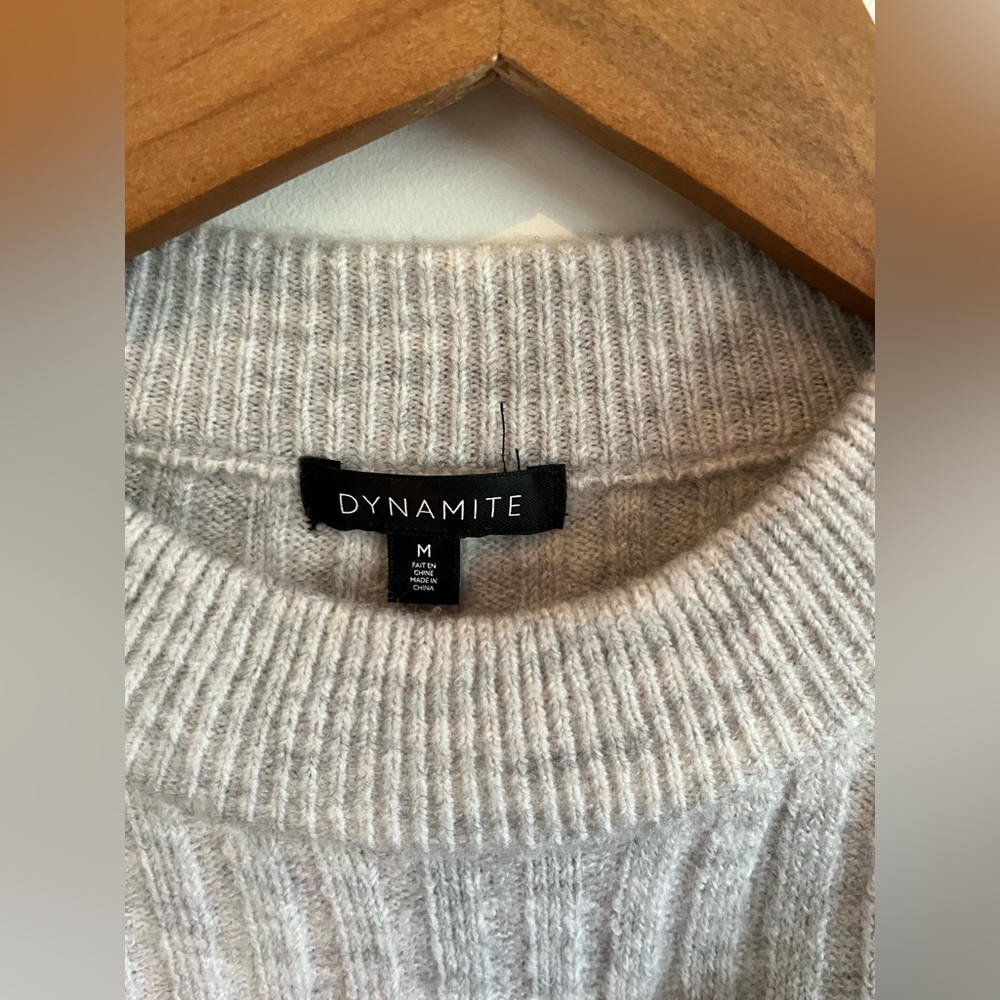 Grey ribbed sweater - Picture 3 of 3